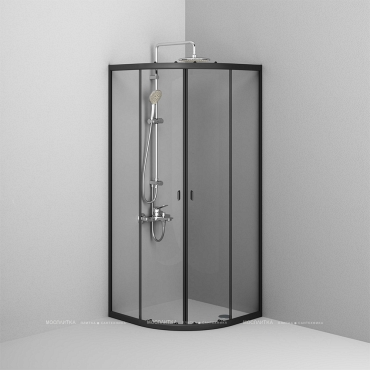 Душевой уголок Am.Pm X-Joy 80х80 см W88G-205-080BT прозрачное стекло, профиль черный - 3 изображение