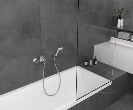 Смеситель Hansgrohe Vernis Shape для ванны с душем 71450000 хром - 2 изображение