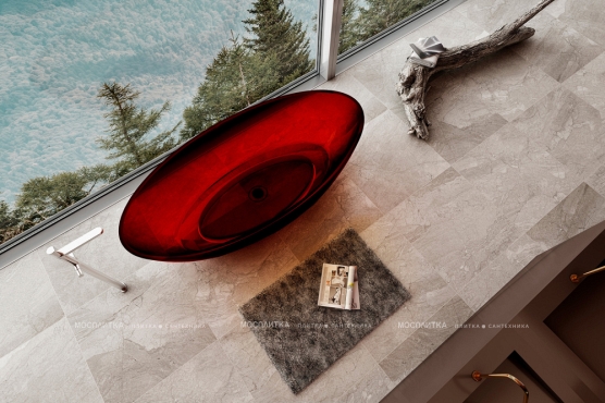 Ванна из полиэфирной смолы 180х85 см Abber Kristall AT9702Rubin красный - 3 изображение