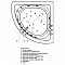 Акриловая ванна Aquatek Юпитер 150х150 см UPT150-0000005 с гидромассажем, белый - 4 изображение