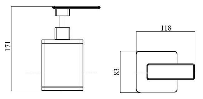 Дозатор Boheme New Venturo 10969-B-CR для жидкого мыла, хром-черный - 4 изображение