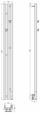 Полотенцесушитель электрический Сунержа Терция 3.0 150х13,8 см 032-5845-1511 матовое золото - 4 изображение