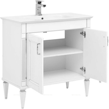 Комплект мебели для ванны Aquanet Селена 70 см, белая, серебро - 6 изображение