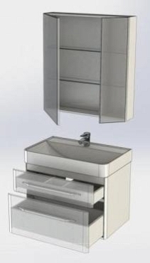 Комплект мебели для ванной Aquanet Виченца 80 белый глянец - 8 изображение