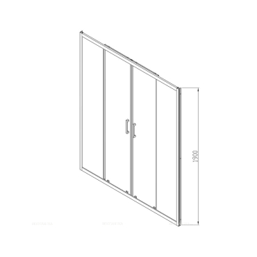 Душевая дверь Vincea Alpha VDS-3AL2160MT, 1600, хром, стекло текстурное - 7 изображение