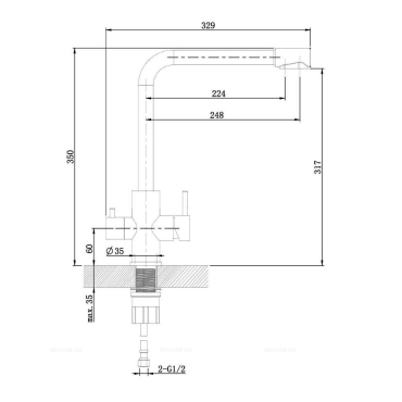 Смеситель Orange Steel M99-008Ni для кухни с подключением к фильтру с питьевой водой, никель - 8 изображение