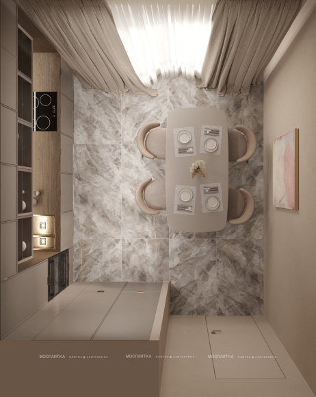 Дизайн Кухня в стиле Современный в белом цвете №13370 - 3 изображение