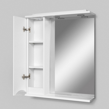 Зеркальный шкаф Am.Pm Like M80MPL0651WG левый 65 см белый глянец с подсветкой - 5 изображение