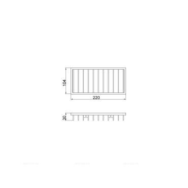 Полка-решетка Veragio Basket прямоугольная 11х22хh3 см, бронза - 2 изображение