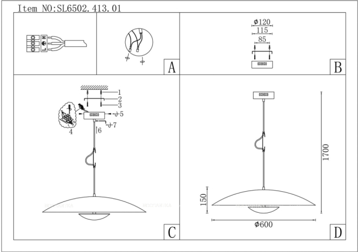 Подвесной светодиодный светильник ST Luce ARMONICO SL6502.413.01 - 6 изображение