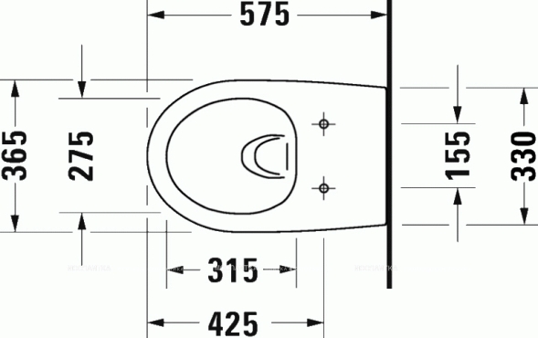 Унитаз подвесной Duravit Architec 45720900A1 безободковый - 6 изображение