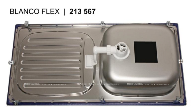 Кухонная мойка Blanco Flex 511917 с пробкой, нержавеющая сталь - 3 изображение