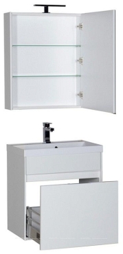 Зеркальный шкаф Aquanet Латина 60 белый - 3 изображение