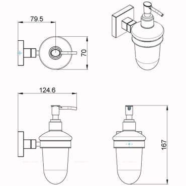 Дозатор жидкого мыла Azario Rina AZ-87012 хром - 2 изображение