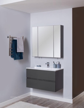Комплект мебели для ванной Aquanet Алвита 80 серый антрацит - 19 изображение