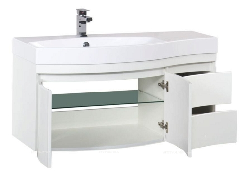 Комплект мебели для ванной Aquanet Опера 115 R 2 двери 2 ящика белый - 4 изображение