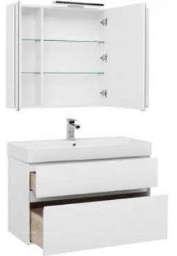 Комплект мебели для ванной Aquanet Бруклин 100 белый - 3 изображение
