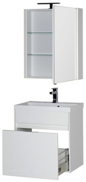 Зеркальный шкаф Aquanet Латина 60 белый - 2 изображение