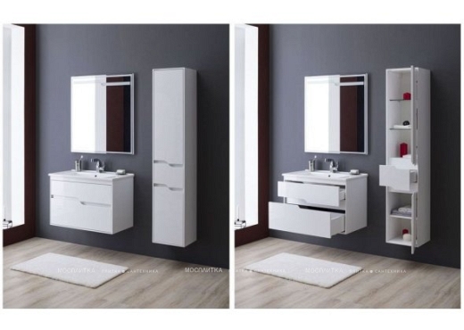 Комплект мебели для ванной Aquanet Модена 85 белый глянец - 9 изображение
