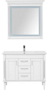 Комплект мебели для ванной Aquanet Селена 105 белый/серебро 3 ящика, 2 двери - 2 изображение