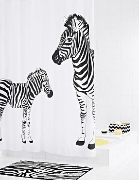Штора для ванных комнат Ridder Zebra белая/черная