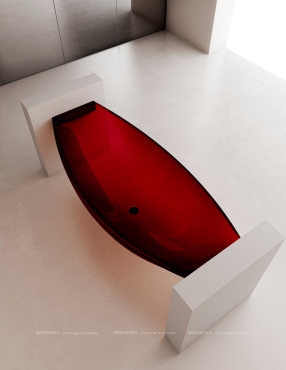 Ванна из полиэфирной смолы 180х80 см Abber Kristall AT9704Rubin красный - 2 изображение