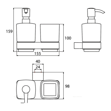 Дозатор для жидкого мыла со стаканом Emco Loft 0531 001 00 хром - 2 изображение