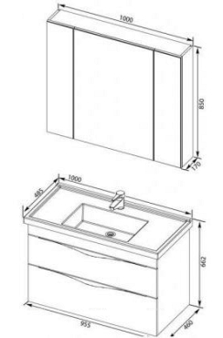 Комплект мебели для ванной Aquanet Эвора 100 капучино - 8 изображение