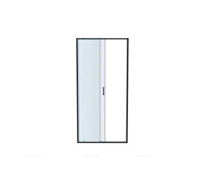 Душевая дверь Aquatek 100х200 см AQ ARI RA 10020BL профиль черный, стекло прозрачное - 2 изображение