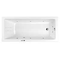 Акриловая ванна 170х75 см Whitecross Wave Slim Smart Nano 0111.170075.100.SMARTNANO.CR с гидромассажем