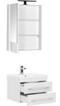 Комплект мебели для ванной Aquanet Нота 58 белый зеркало камерино - 3 изображение