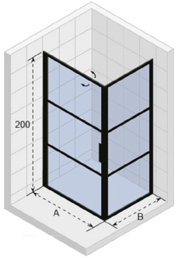 Душевой уголок Riho Grid GB201 GB2100100 100x100 см стекло прозрачное профиль черный - 2 изображение