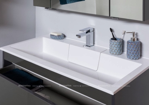 Комплект мебели для ванной Aquanet Алвита 100 серый антрацит - 16 изображение