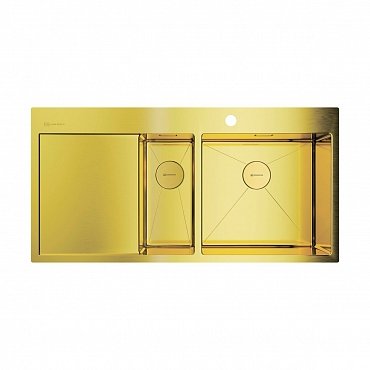 Кухонная мойка Omoikiri Akisame 100-2-LG-R светлое золото, 4973090