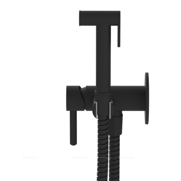 Гигиенический душ Whitecross Y black SYSYBI2BL со смесителем, матовый черный - 2 изображение