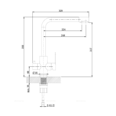 Смеситель Orange Steel M99-008B для кухни с подключением к фильтру с питьевой водой, черный матовый - 9 изображение