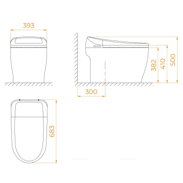 Унитаз приставной безободковый RGW 63420130-01 с крышкой-сиденьем микролифт, белый/черный - 2 изображение