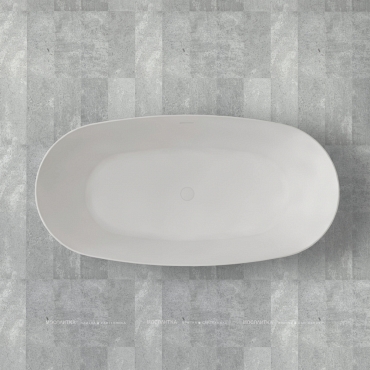 Ванна из искусственного камня 160х80 Abber Stein AS9606 белая матовая - 4 изображение