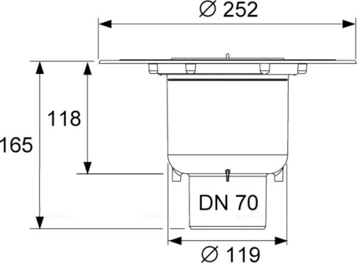 Сифон TECE Drainpoint S DN 70 «вертикальный» - 2 изображение