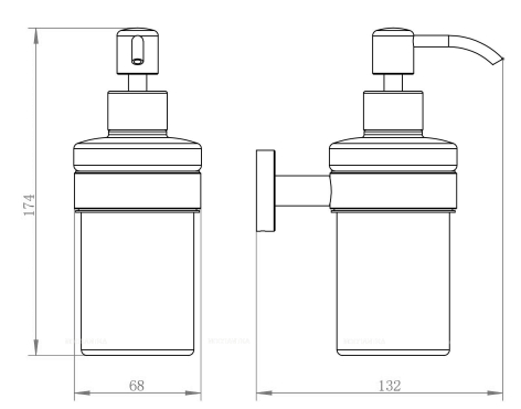 Дозатор для жидкого мыла Aquanet 4581 - 2 изображение
