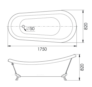 Акриловая ванна Gemy G9030 C - 3 изображение