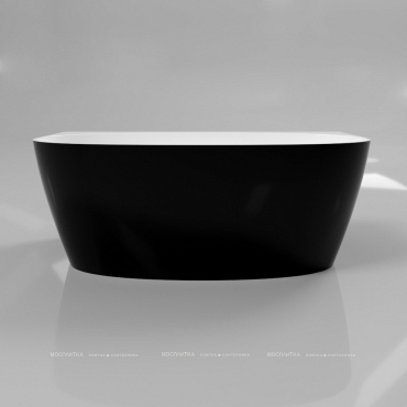 Ванна из искусственного камня 155х80 см Whitecross Pearl A 0214.155080.10100 глянцевая черно-белая - 3 изображение