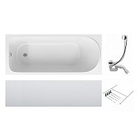 Акриловая ванна Am.Pm Sense W75A-150-070W-KL белая 150x70 с каркасом и сливом-переливом