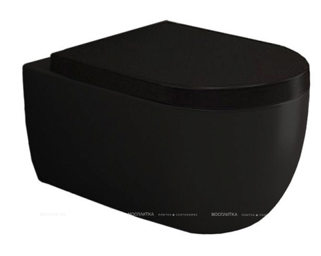 Комплект подвесной безободковый унитаз Bocchi V-Tondo 1416-004-0129 черный матовый + инсталляция Grohe Rapid SL 38775001 4 в 1 с кнопкой смыва - 2 изображение