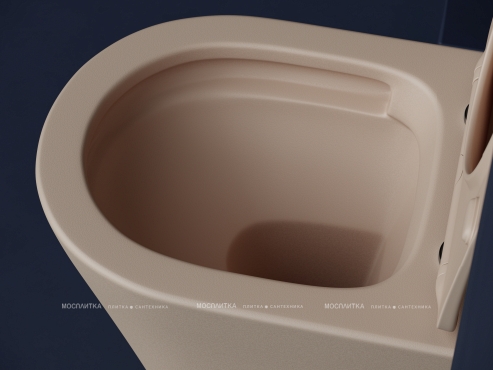 Комплект подвесной безободковый унитаз Ceramica Nova Balearica CN6000MC капучино матовый с сиденьем микролифт + инсталляция Am.Pm ProC I012707.0238 с клавишей смыва ProC S, чёрная матовая - 6 изображение