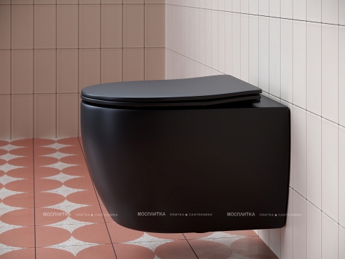 Комплект подвесной безободковый унитаз Ceramica Nova Play CN3001MB Черный матовый с сиденьем Микролифт + инсталляция для унитазов Bocchi 8010-1000 - 4 изображение