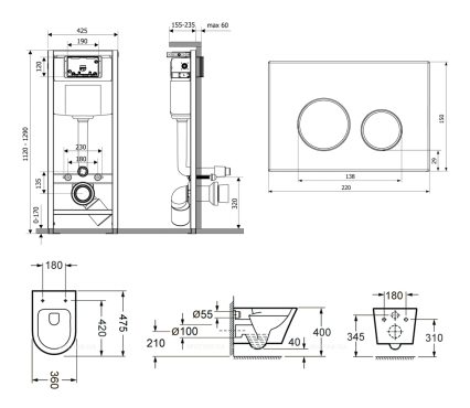 Комплект подвесной безободковый унитаз Lavinia Boho Biore Compacto Rimless, микролифт, 75110165 - 7 изображение