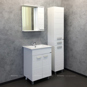 Зеркальный шкаф Comforty Модена М-60 00-00001639 белый матовый - 2 изображение
