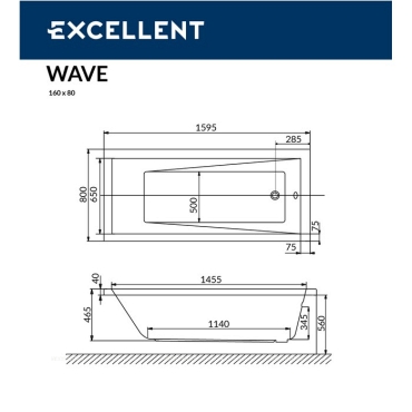 Акриловая ванна Excellent Wave 160x80 WAEX.WAV160.80WH - 6 изображение