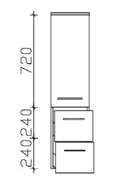 Шкаф-пенал Pelipal Cassca CS-M 01-L Comf мокка 424/427 30 x 33 x 121 см подвесной, моккa - 2 изображение